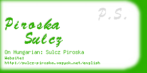 piroska sulcz business card
